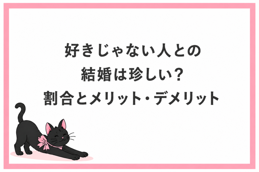 好きじゃない人と結婚した人の割合とメリット・デメリット