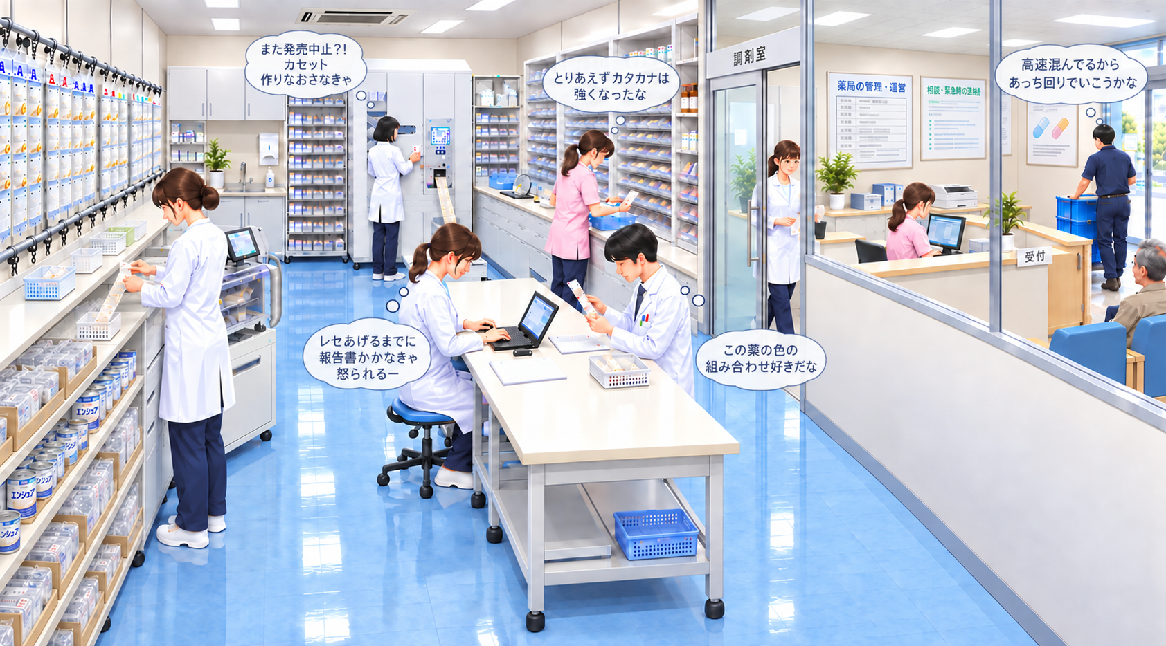 在宅専門薬局のスタッフの仕事風景