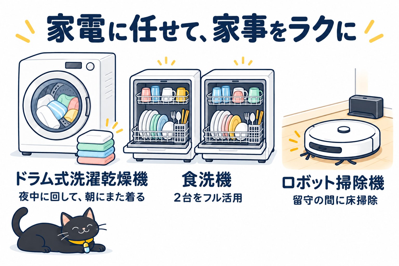 家電に任せて、家事をラクに